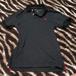 Aeropostale Charcoal Polo with Red Accent